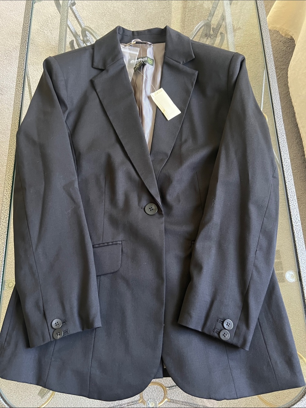 Wool Black Single-Button Blazer